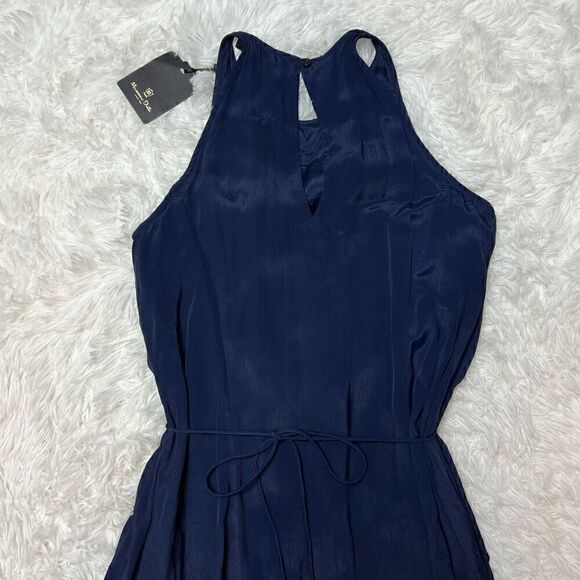 Massimo Dutti Maxi Dress Bridesmaid Flowy Lightweight Sleeveless Size XS Navy Bl - Picture 10 of 15